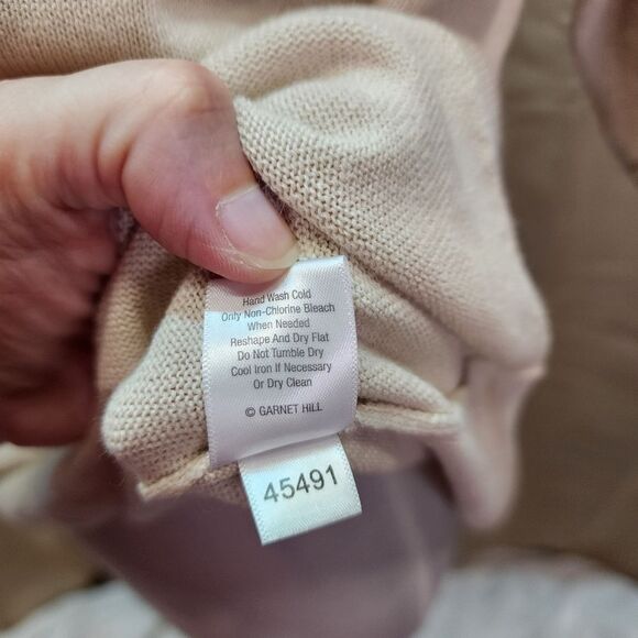 Garnet Hill Cream Linen Blend Short Sleeve Sweater Size Medium - Picture 8 of 10